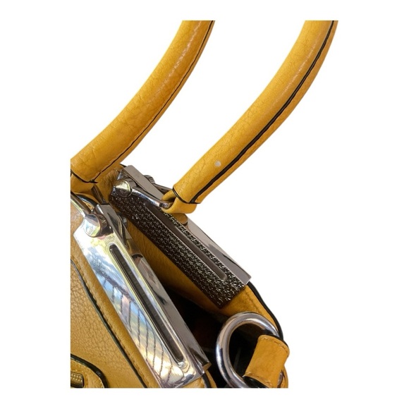 Black Rivet Yellow Faux Leather Shoulder Bag - Picture 6 of 10